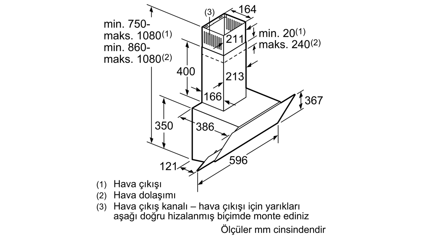 DWK66AJ60T Serie 4 Duvar Tipi Davlumbaz 60 Cm Clear Glass Black Printed ...