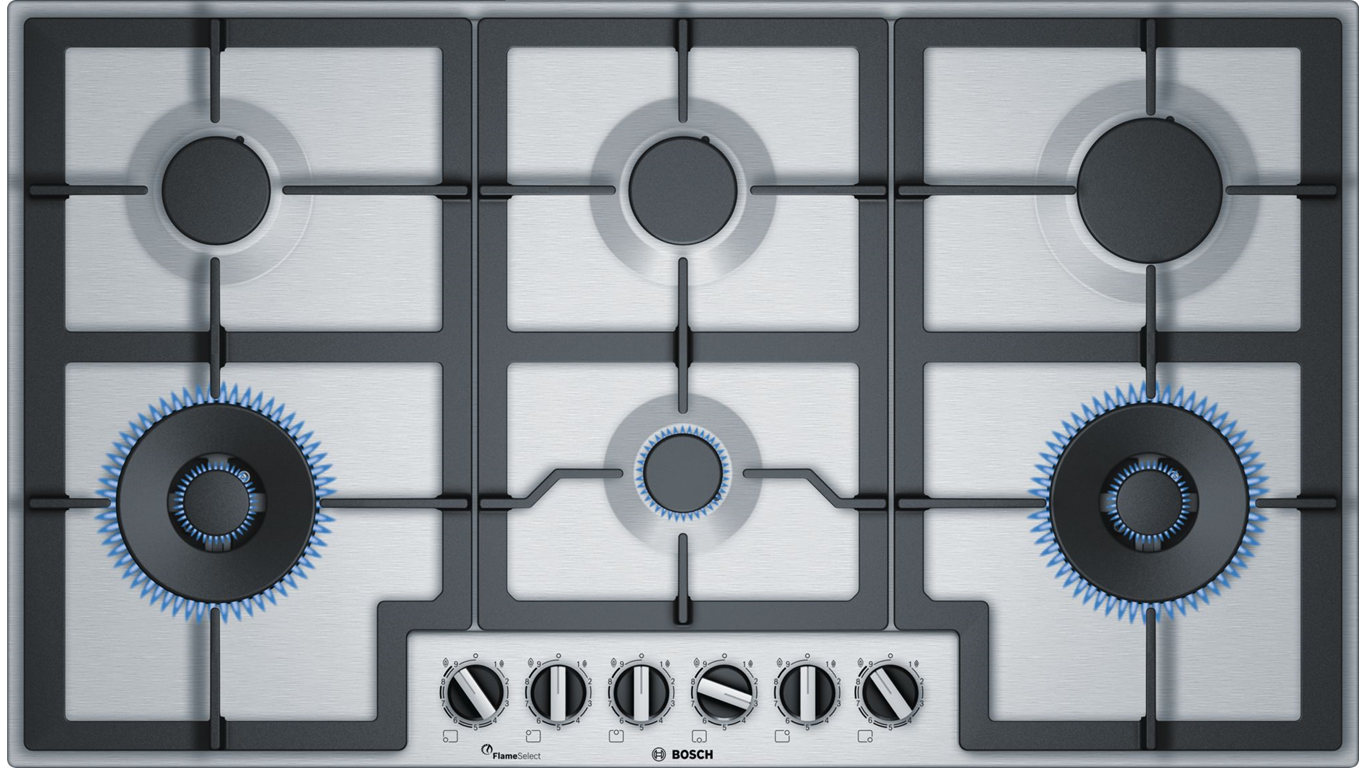 PCT9A5B90 Serie 6 Gazlı Ocak 90 Cm Paslanmaz Çelik,Pişirme Grubu Kategorisinde,Ankastre Ocaklar Ürünü.