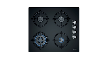 Bosch POH6C6O10O Gazlı Ocak. 60 Cm. Sert Cam, Siyah.