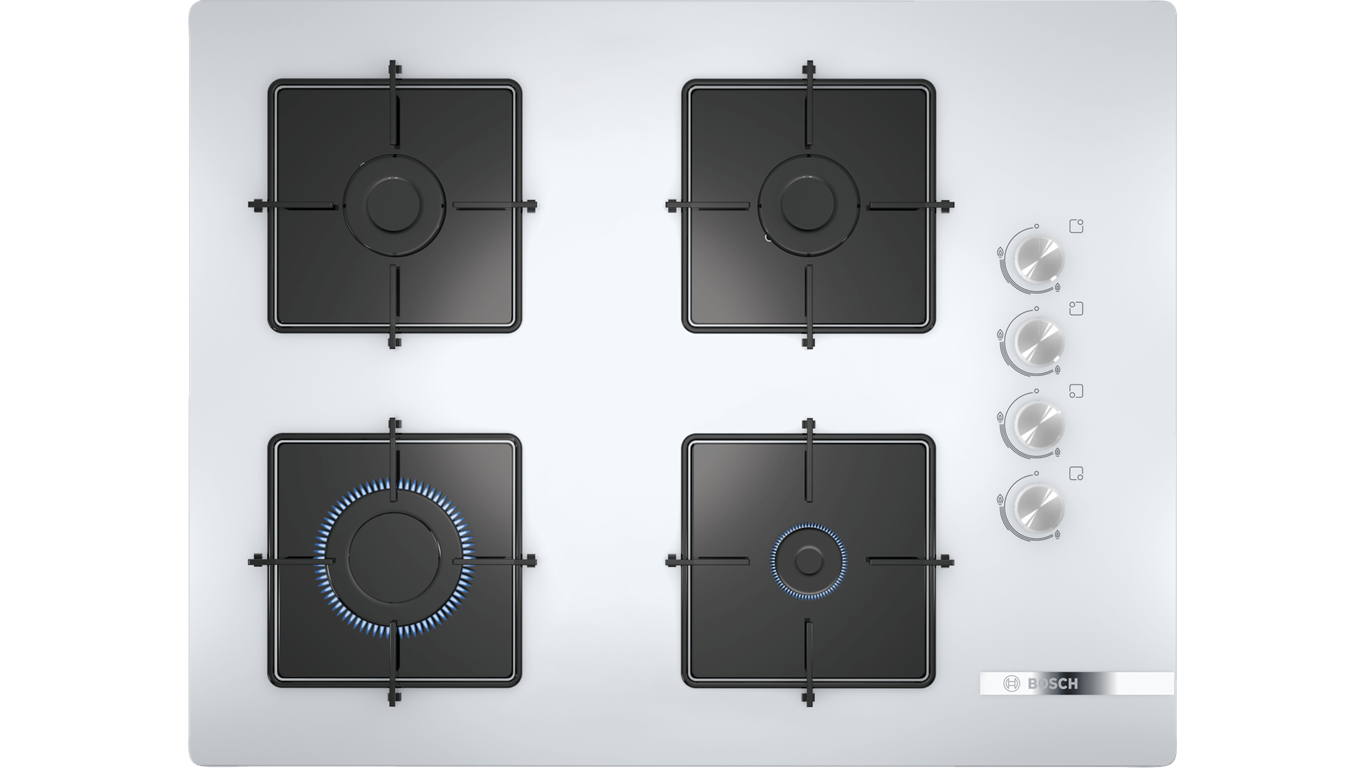 Bosch POP7C2O12O Gazlı Ocak 67cm Sert Cam Beyaz,Pişirme Grubu Kategorisinde,Ankastre Ocaklar Ürünü.