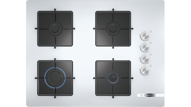 Bosch POP7C2O12O Gazlı Ocak 67cm Sert Cam Beyaz